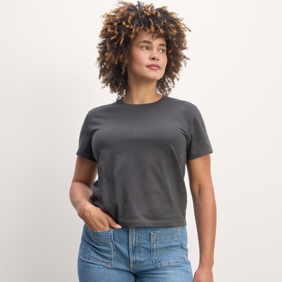 Everlane The Box Cut Tee in Essential Cotton in Graphite, Size X-Small - Picture 1 of 8